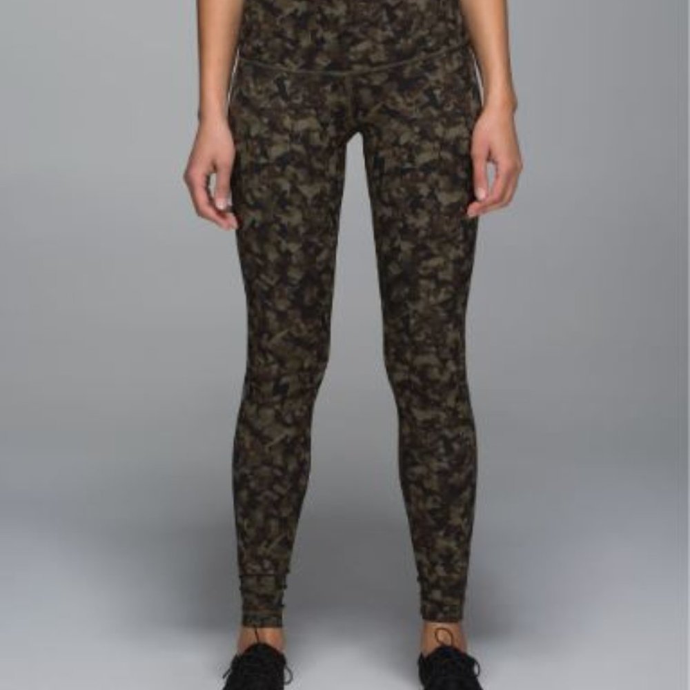 LULULEMON| Wunder Under *Full-On Luon (Roll Down) Mystic Jungle Fatigue SZ 6 - Picture 5 of 13